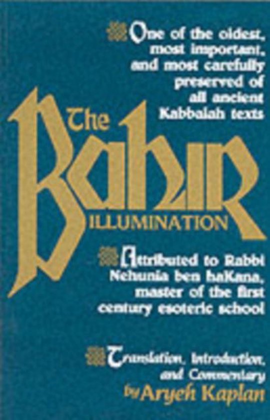 Boek met de titel 'The Bahir Illumination' in goudkleurige letters op een blauwe achtergrond.