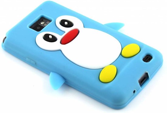 Turquoise pinguin siliconen cover - Samsung Galaxy S2 (Plus) | bol.com