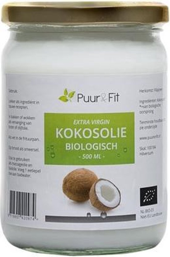 Puur&Fit Kokosolie Biologisch - 500 gram