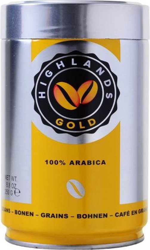 Highlands gold koffiebonen 16 blikken x 250 gram - Highland Gold