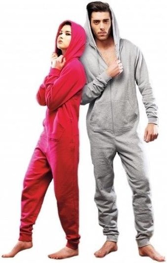 Warme onesie/jumpsuit lichtgrijs voor heren - huispakken volwassenen S/M |  bol.com