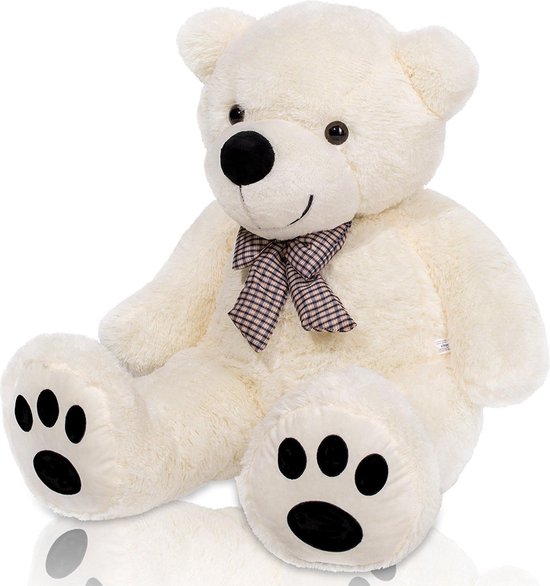 Integreren zuiger verklaren Teddybeer "Tommy" wit, 120 cm, knuffelbeer, pluche beer, valentijnsdag,  cadeau, kado | bol.com