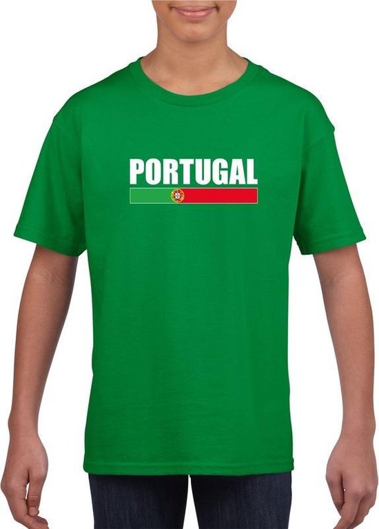 Groen Portugal supporter t-shirt voor kinderen 158/164