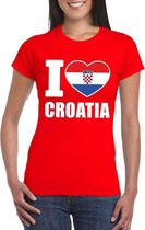 Rood I love Kroatie fan shirt dames 2XL