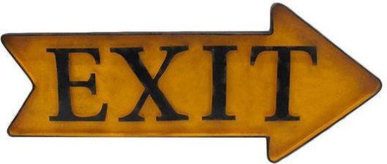 Signs-USA Exit Arrow - Retro Wandbord - Metaal - 72x36 cm
