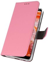 Wallet Cases Hoesje voor Nokia 3.1 Plus Roze