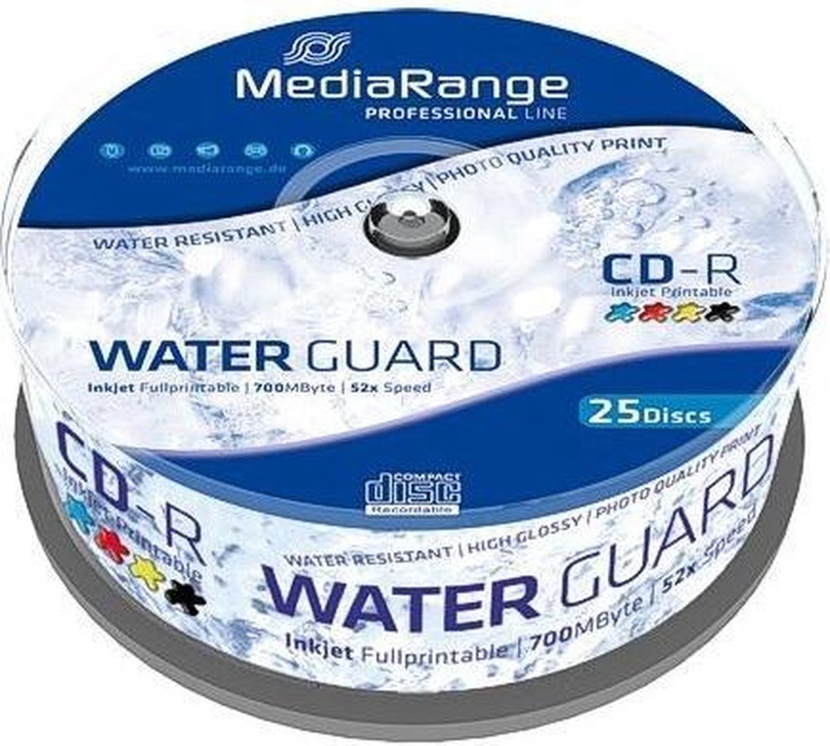 CD-R 700MB 25pcs Spindel 52x Waterguard fullpri
