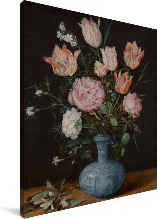 Vase Wan-Li avec fleurs - Peinture de Jan Brueghel l'Ancien Toile 30x40 cm - petit - Tirage photo sur toile (Décoration murale salon / chambre)