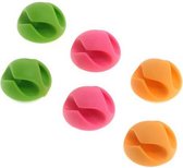 6 stuks zelfklevende kabelhouder kabelklemmen in 3 kleuren