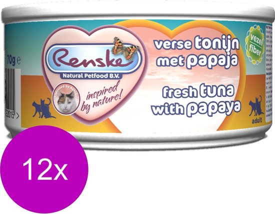 24x Renske Kattenvoer Vezel Tonijn - Zalm 70 gr