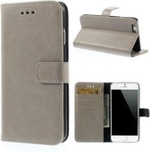 Shop4 - iPhone 6 - Wallet Case Hoesje Vintage Beige