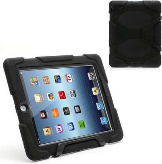 SMH Royal - Survivor Tough Combo Case voor iPad 2 / 3 / 4  Hoesje / Cover / Hoes / Tablethoes |  Zeer sterk en robuust - Zwart