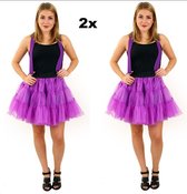 2x Petticoat paars 3-laags volwassenen one size