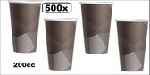 500x Koffiebeker Lines karton 200cc -  - Koffie thee chocomel soep drank water beker karton