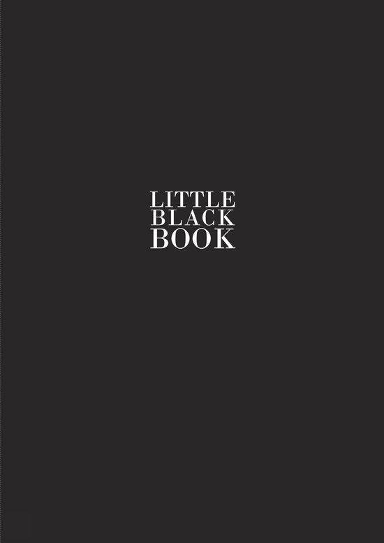 Zwarte cover met witte tekst 'LITTLE BLACK BOOK'.