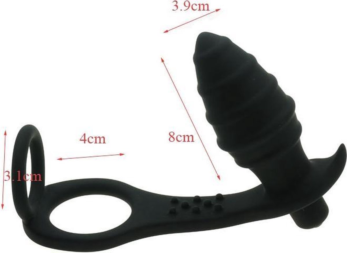 Goedkoopste Buttplug vibrating Rock off met penisring Ø 48 mm Cimejo® LT-56
