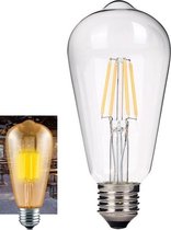 2 Stuks Vintage E27 4W 185-240V ST64 LED-lamp met Filament glas - Warm Wit