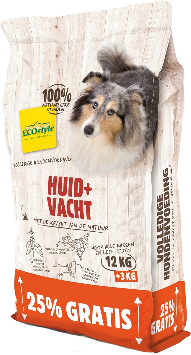 Vitastyle Vitastyle Huid + Vacht Bonusbag - Hondenvoer - 12+3 kg