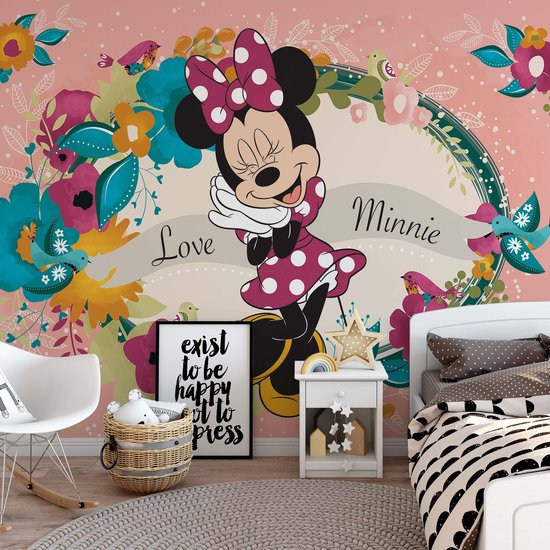 Fotobehang Disney Minnie Mouse | V8 - 368cm x 254cm | 130gr/m2 Vlies |  bol.com