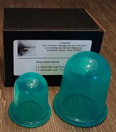 Anti cellulite Cups DUO voor benen en billen – Cellulitis Cups – Lichaam & Gezicht – Vacuüm Massage Cups – Silicone Cuppingset – GROEN – 2 Stuks - 1 Medium 5.5 cm - 1 Large 7.0 cm