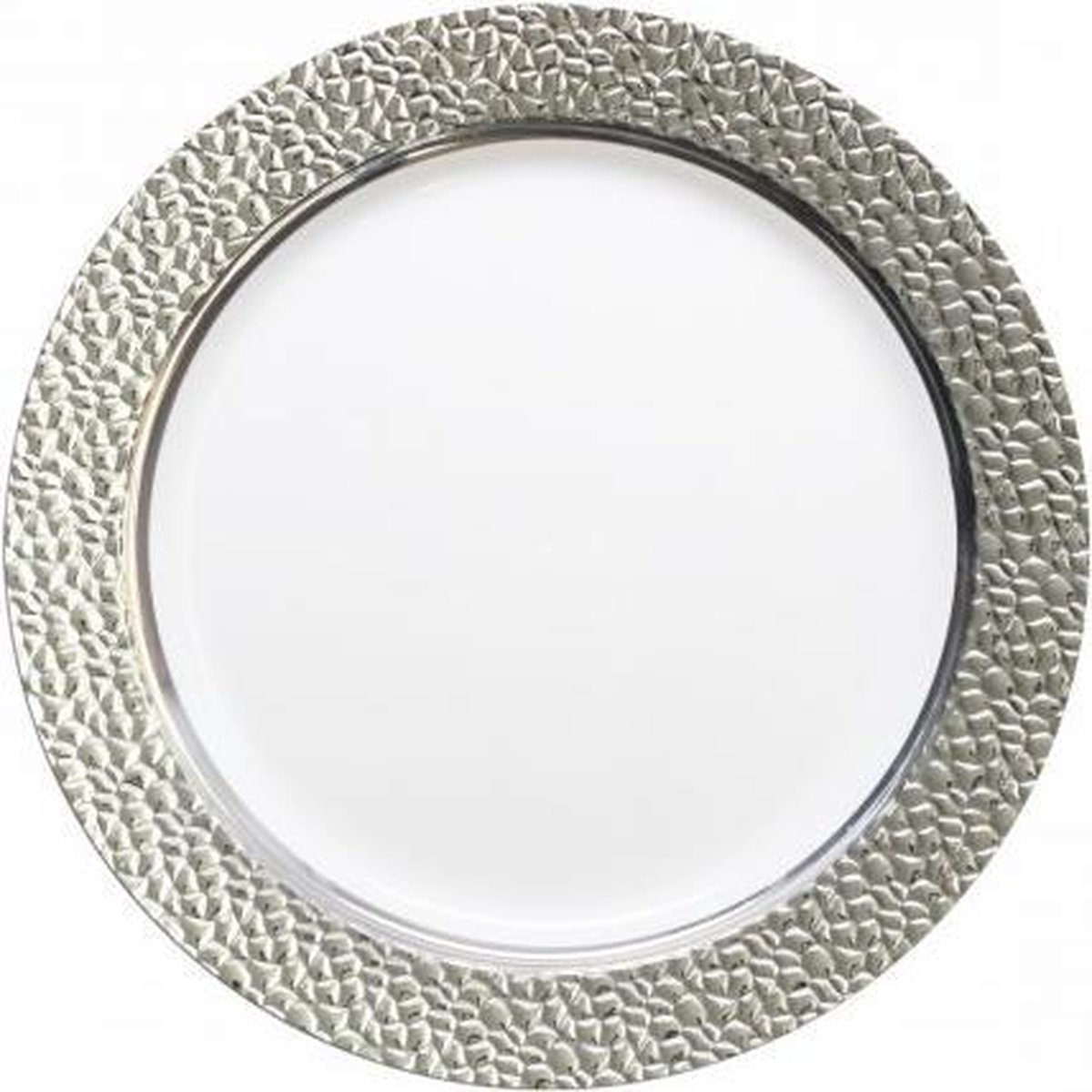 Zilver en wit kleurige herbruikbare plastic borden, 7