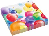 60x stuks feest servetten met ballonnen print 33 x 33 cm - kinder verjaardag servetten