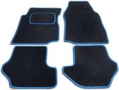 PK Automotive tapis de voiture en feutre à l'aiguille complète noir avec bord bleu clair Daewoo Leganza 1997-2003