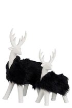 Rendier Poly/Imitatiebont Zwart/Wit Large