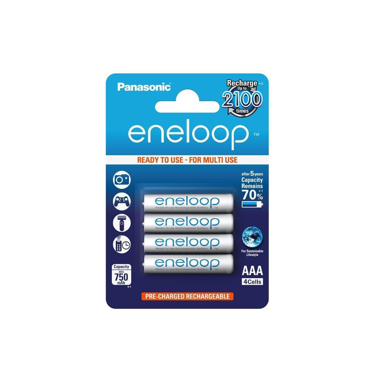 1x4 Panasonic Eneloop Micro AAA 750 mAh