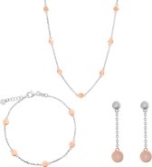 Orphelia SET-7385 - Juwelenset: Ketting + Armband + Oorbellen - Zilver 925 Rosé