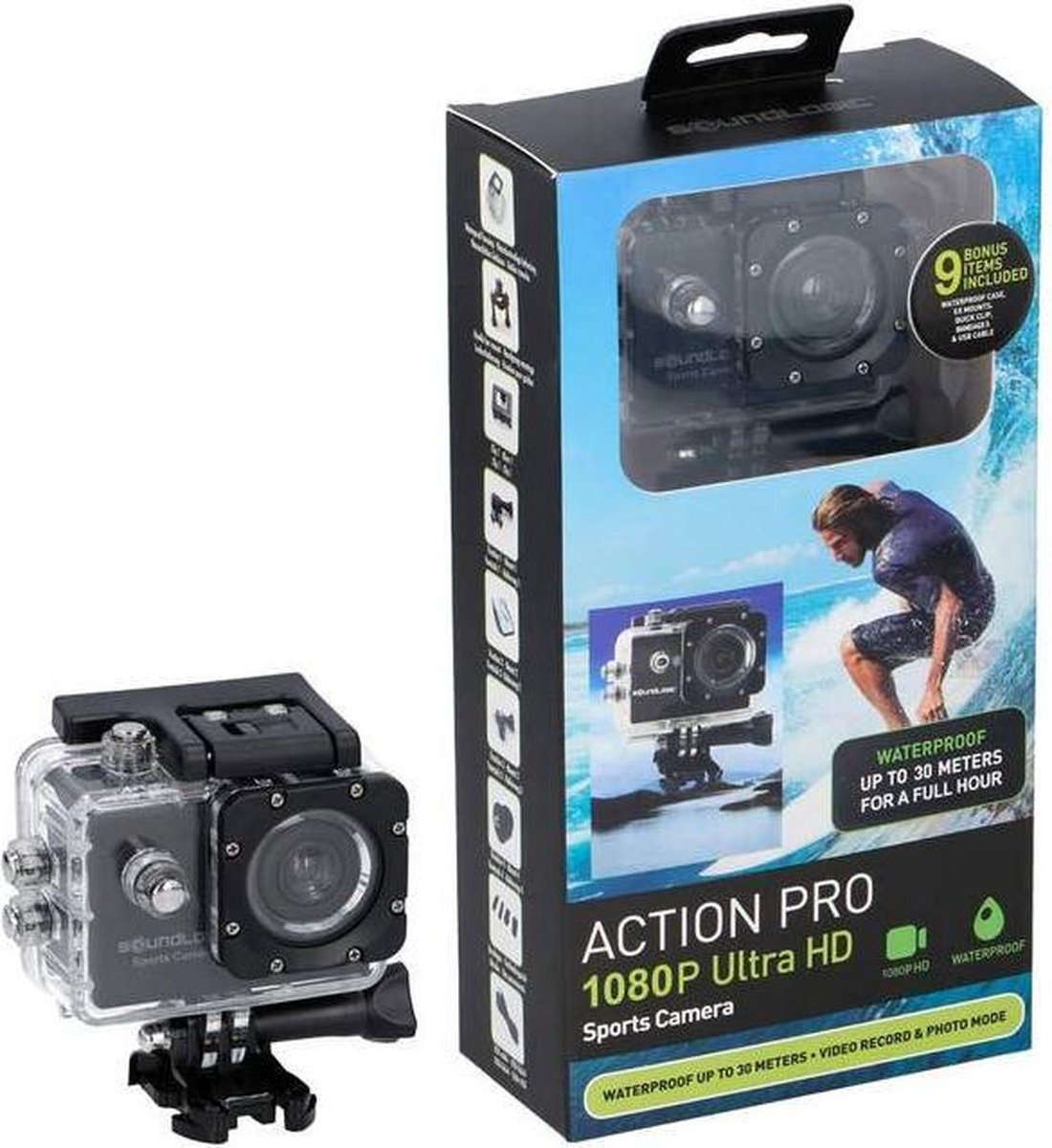 Soundlogic Action Pro 1080P Ultra HD Sports Camera - waterproof | bol.com