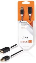 Konig USB 2.0 A Male naar USB 2.0 A Female - 3 m