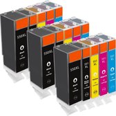 Print-Equipment Inkt cartridges / Alternatief spaarset 15 patronen Canon PGI-550 CLI551 | Canon Pixma Canon Pixma IP7200/ IP7250/ IP8700/ IP8750/ IX6800