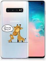 Coque Téléphone pour Samsung Galaxy S10 PU Silicone Etui Bumper Gel Girafe