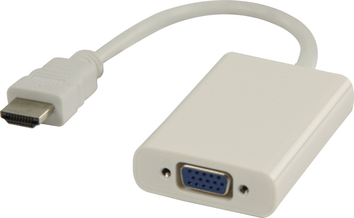 Valueline HDMI naar VGA + 3,5mm adapter - wit - 0,20 meter