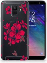 Geschikt voor Samsung Galaxy A6 (2018) TPU Hoesje Design Blossom Red
