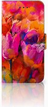 Geschikt voor iPhone Xs Bookcase Design Tulpen