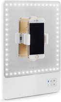 RIKI SKINNY miroir lumineux LED bluetooth vlog / blog miroir 54x LED / 5 modes d'éclairage - rechargeable