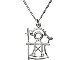 AuBor ®. Hanger. Zilver. "Ukko" God van de donder.