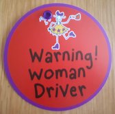Warning Woman Driver (auto raam bordje)