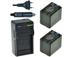 2 x VW-VBT380 accu's voor Panasonic - inclusief oplader en autolader - Origineel ChiliPower
