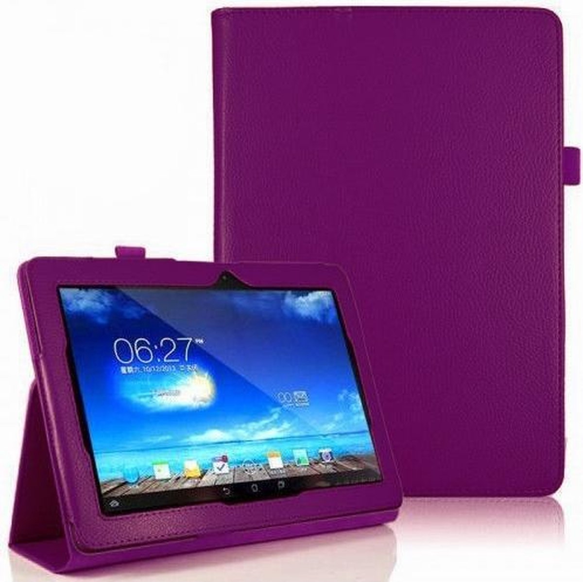 Asus Memo Pad 10 ME102A Leather Stand Case Paars Purple