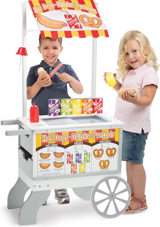 Thumbnail van een extra afbeelding van het spel Melissa & Doug Houten karretje voor snacks en zoetigheden - The Original (speelsets en speelkeukens, meer dan 40 speelstukjes, geweldig cadeau voor meisjes en jongens - ideaal voor kinderen van 3, 4, 5, 6 en 7 jaar)