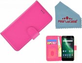 Pearlycase® Roze Fashion Wallet Bookcase Hoesje voor Nokia 2