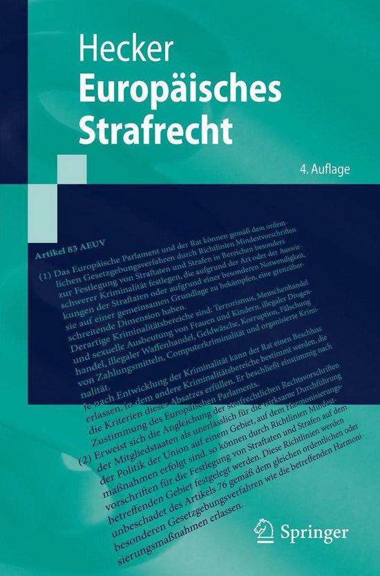 Springer-Lehrbuch - Europäisches Strafrecht - cover