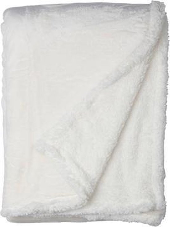 Snoozing Uni fleece plaid Off-white 150x200 cm | bol.com