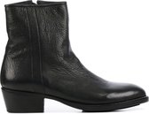 Blackstone Mannen Leren  Veterboots / Laarzen / Damesschoenen SL09 - Zwart - Maat 38