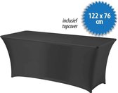 Tafelrok Stretch incl. topcover 122 bij 76 cm, antraciet