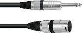 XLR Adapterkabel [1x XLR-stekker 3-polig - 1x Jackplug male 6.3 mm (mono)] 5.00 m Zwart Omnitronic