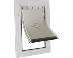 Staywell 640 Hondenluik - Tot 45 Kg - Aluminium - Wit